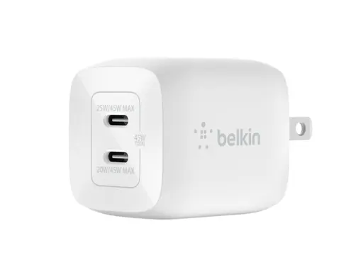 Sin marca ADAPTADOR BELKIN WALL CHARGER 45W AC USB-C PSS 20/25 WHITE (WCH011DQWH)