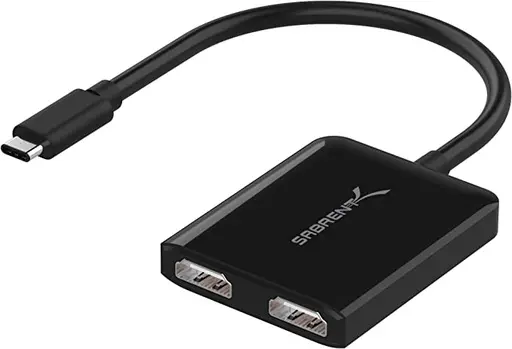 Sin marca ADAPTADOR SABRENT USB C TO DUAL HDMI 4K FEMALE BLACK (DA-UCDH)