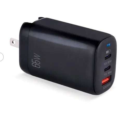 Sin marca ADAPTADOR ARGOM DUAL FAST CHARGER TYPE-C/USB PARA PARED 65W (ARG-AC-0126BK)