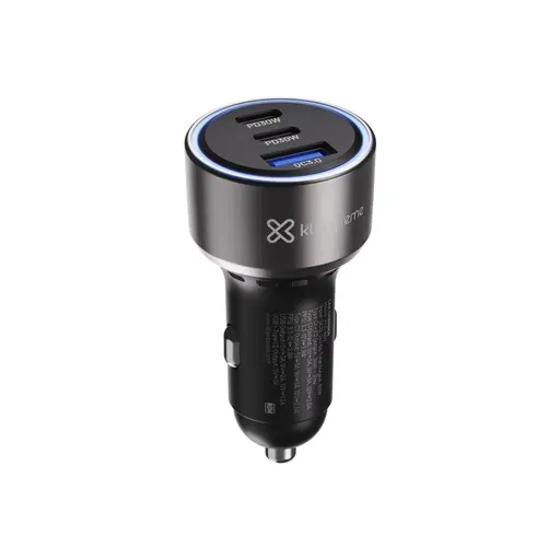 Sin marca ADAPTADOR KLIPX CAR CHARGER 60W USB-C PD30W/USB-A QC/BLACK (KCC-060)
