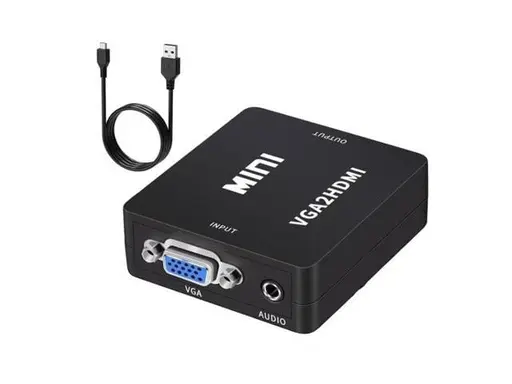 Sin marca ADAPTADOR PRIME MINI VGA TO HDMI CONVERTER/BLACK (VGA2HDMI)