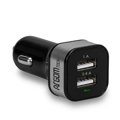 Sin marca ADAPTADOR ARGOM CARGADOR 2-PUERTOS USB 3.4A BLACK (ARG-AC-0112BK)