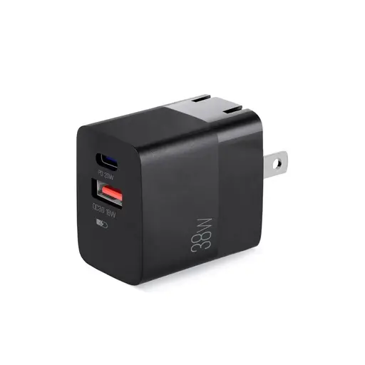 Sin marca ADAPTADOR ARGOM DUAL FAST CHARGER TYPE-C/USB PARA PARED 38W (ARG-AC-0122BK)